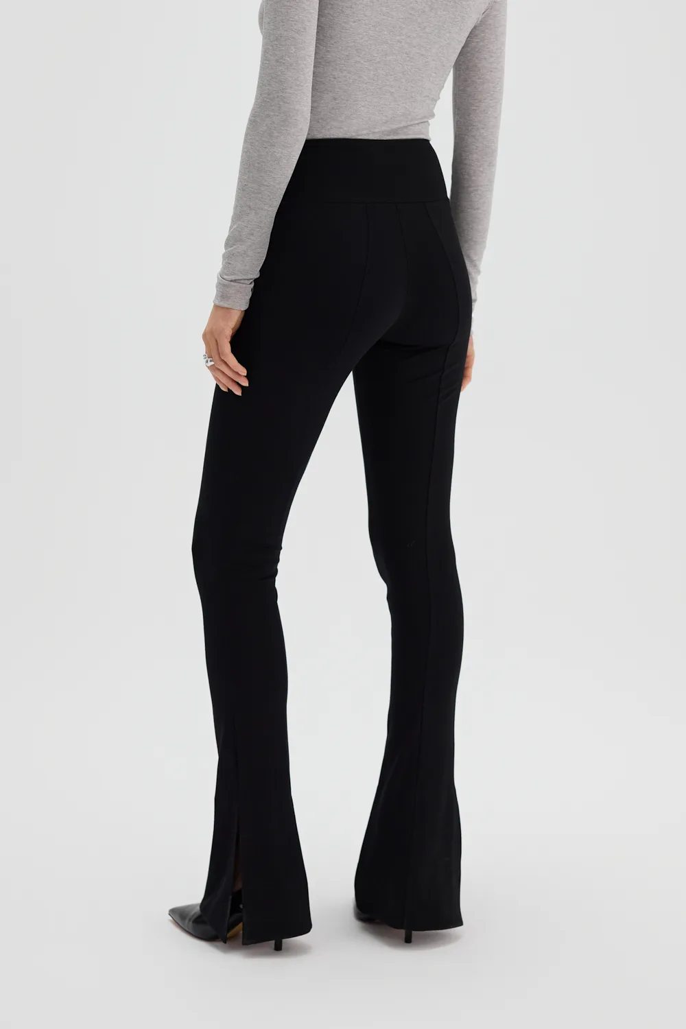 Legginsy z szeroką nogawką czarne