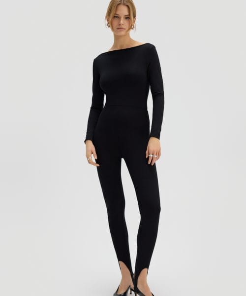 Legginsy z zapiętką czarne